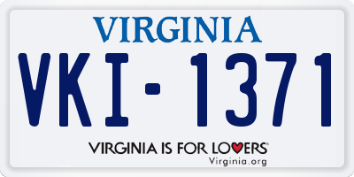 VA license plate VKI1371