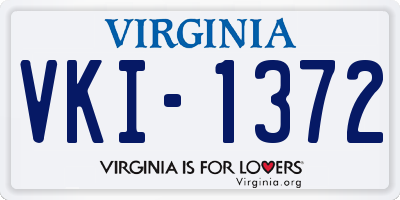 VA license plate VKI1372