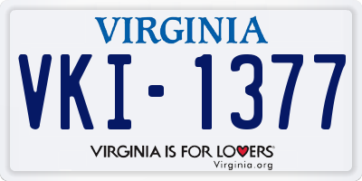VA license plate VKI1377