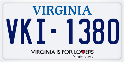 VA license plate VKI1380