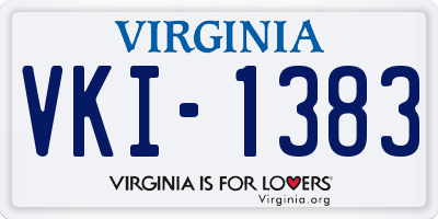 VA license plate VKI1383