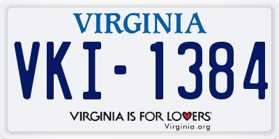 VA license plate VKI1384