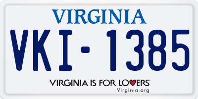 VA license plate VKI1385