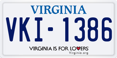 VA license plate VKI1386