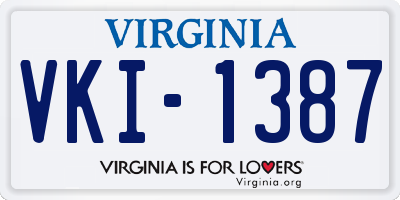 VA license plate VKI1387