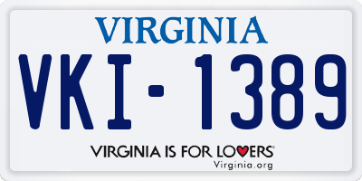 VA license plate VKI1389