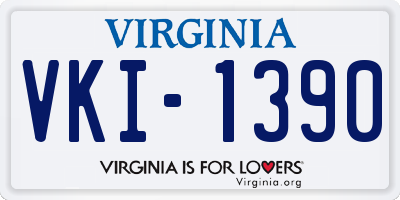 VA license plate VKI1390