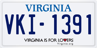 VA license plate VKI1391