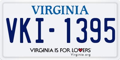 VA license plate VKI1395