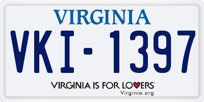 VA license plate VKI1397