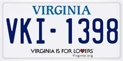 VA license plate VKI1398