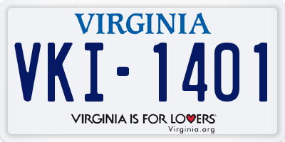 VA license plate VKI1401