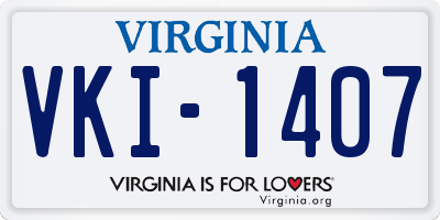 VA license plate VKI1407