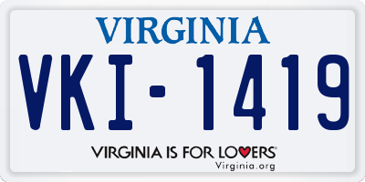 VA license plate VKI1419