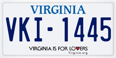 VA license plate VKI1445