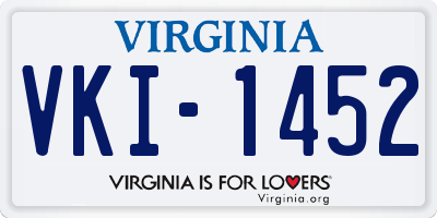 VA license plate VKI1452