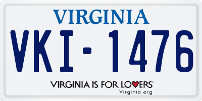 VA license plate VKI1476