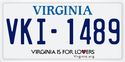 VA license plate VKI1489