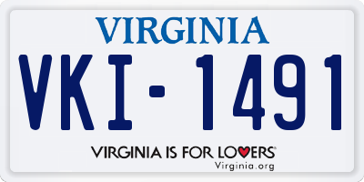 VA license plate VKI1491