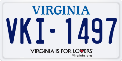 VA license plate VKI1497