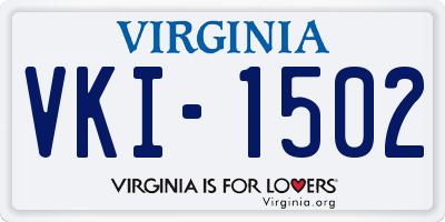 VA license plate VKI1502
