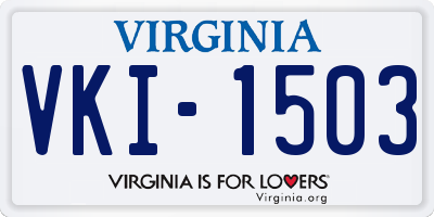 VA license plate VKI1503