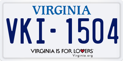 VA license plate VKI1504