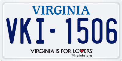 VA license plate VKI1506