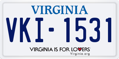 VA license plate VKI1531
