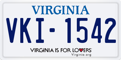 VA license plate VKI1542