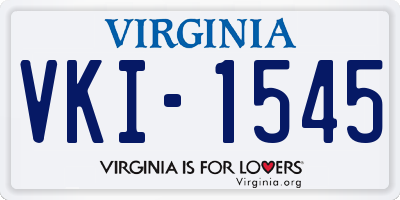 VA license plate VKI1545