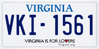 VA license plate VKI1561