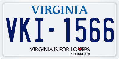 VA license plate VKI1566