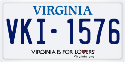 VA license plate VKI1576