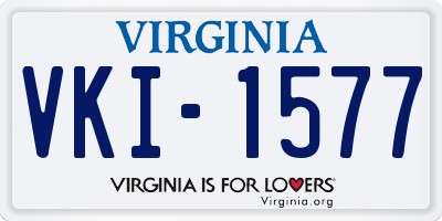 VA license plate VKI1577
