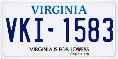 VA license plate VKI1583