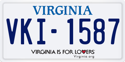 VA license plate VKI1587