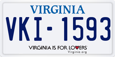 VA license plate VKI1593