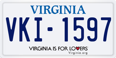 VA license plate VKI1597