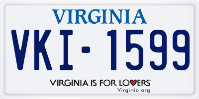 VA license plate VKI1599