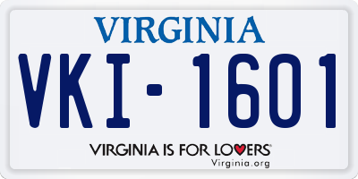 VA license plate VKI1601