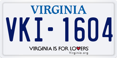 VA license plate VKI1604