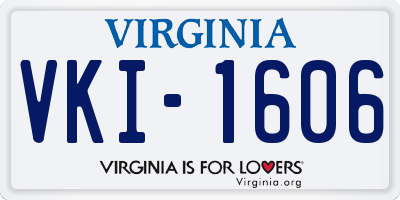 VA license plate VKI1606