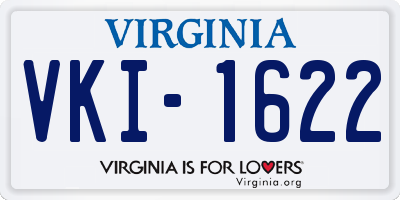 VA license plate VKI1622