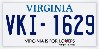 VA license plate VKI1629