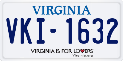 VA license plate VKI1632