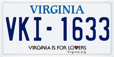 VA license plate VKI1633