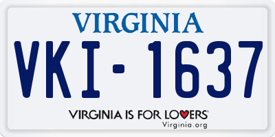 VA license plate VKI1637
