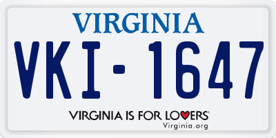 VA license plate VKI1647