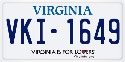 VA license plate VKI1649
